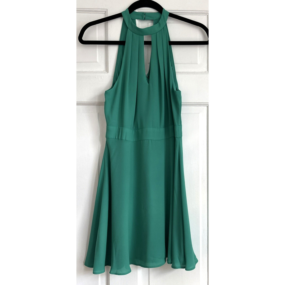 NWOT Express Keyhole Fit & Flare Halter Mini Dress Summer Chic Flowy | 4P
